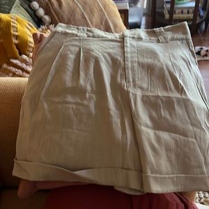 Bailey 44 Pinstripe Tan high waisted shorts